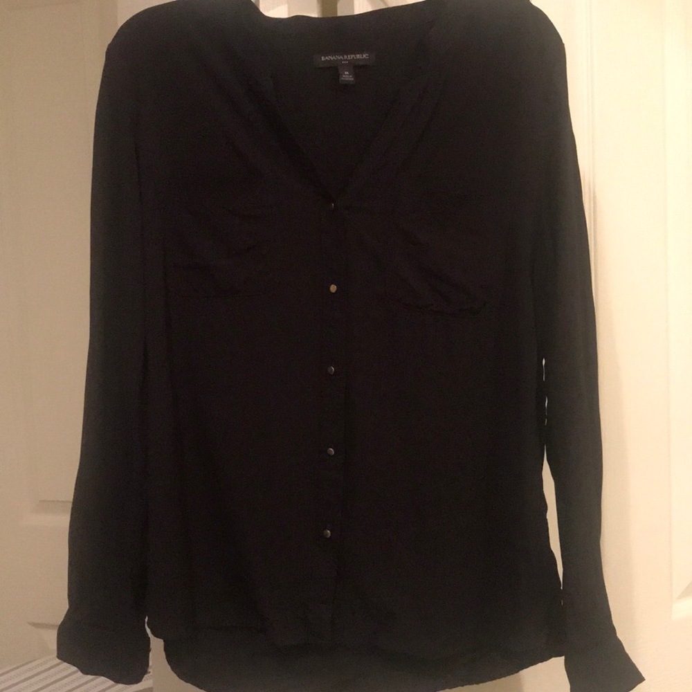 Black button down blouse